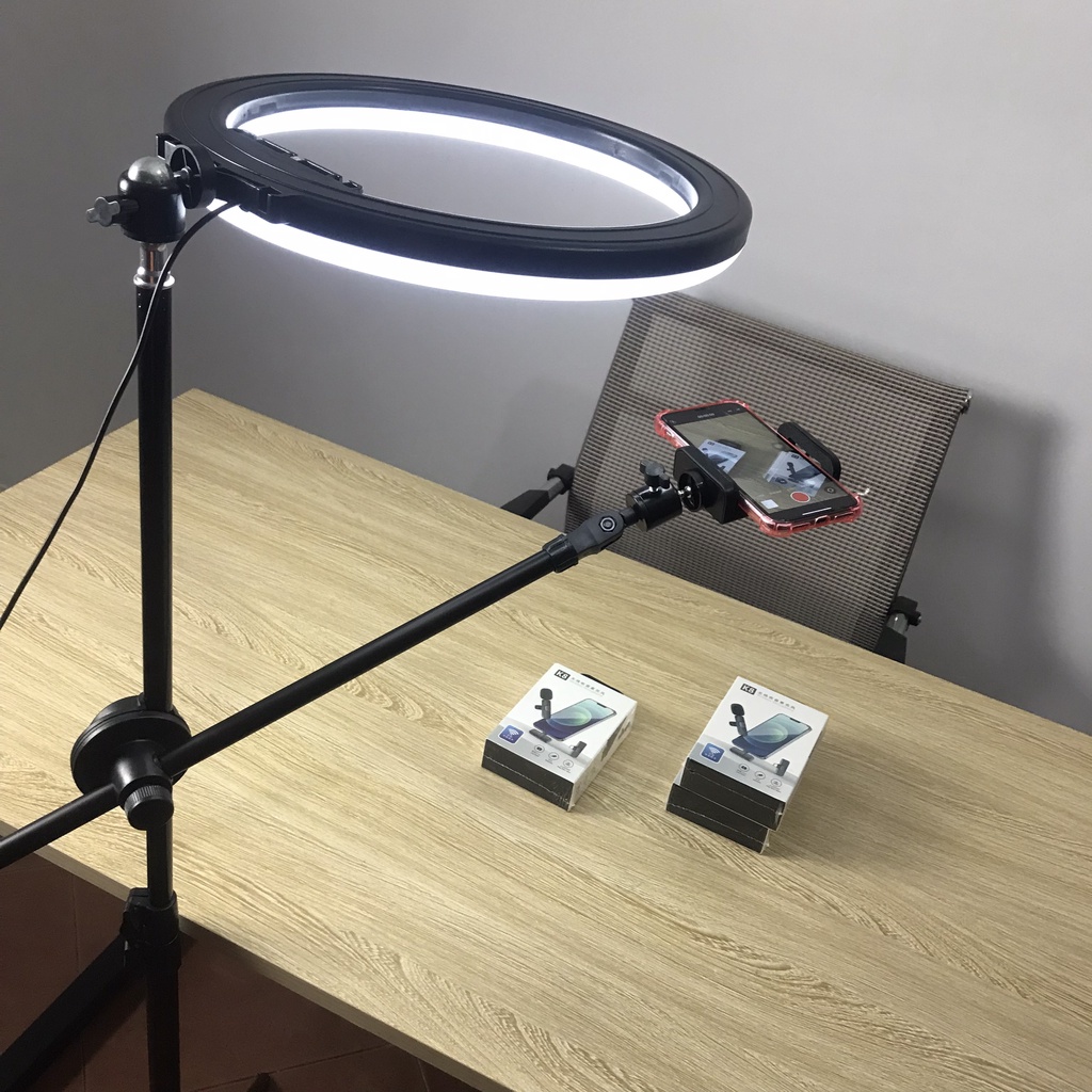 Bộ quay video review sản phẩm , livestream, spa phun xăm cao cấp chân 2.1m