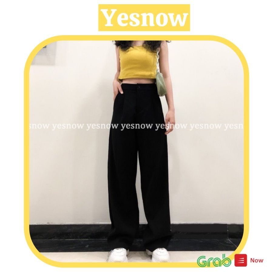 [Qùa Tặng Dây Buộc Tóc Bạn Nhé] Quần culottes ống rộng suông dài chất dày lưng cao cài nút Sun pant