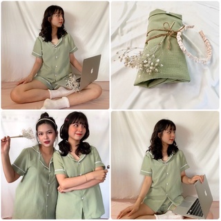 Set đồ bộ-đồ ngủ-đồ mặc nhà chất xốp nhúng-bơ sữa.