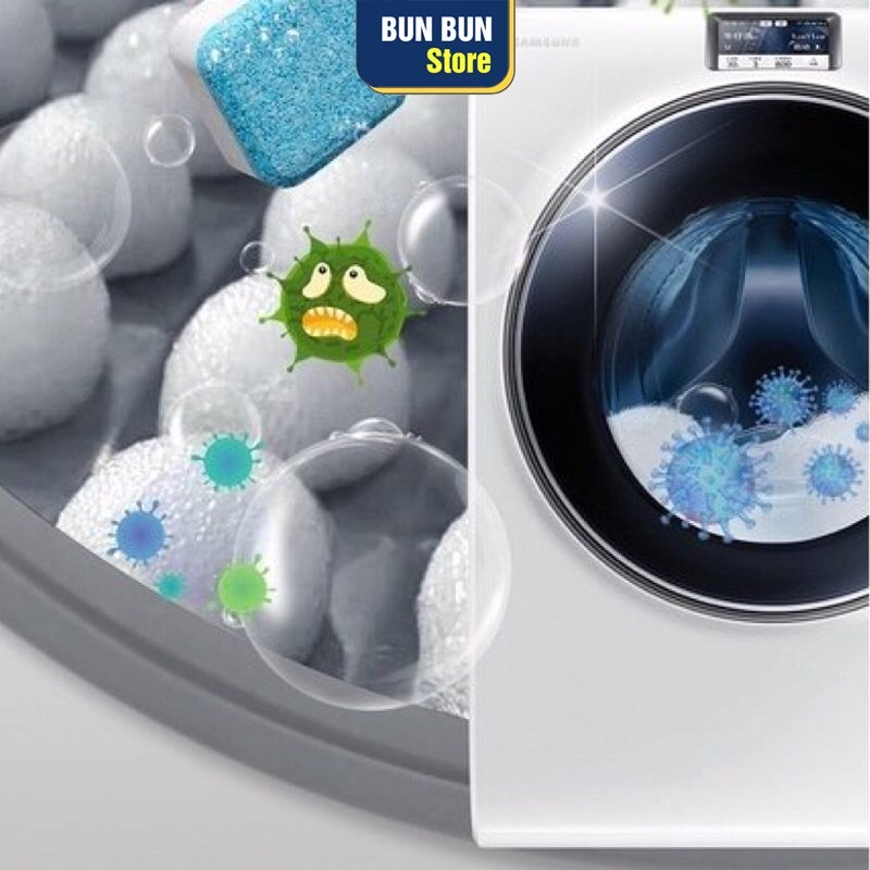 Viên vệ sinh lồng giặt - Diệt khuẩn và Đánh tan cặn bám thành máy giặt