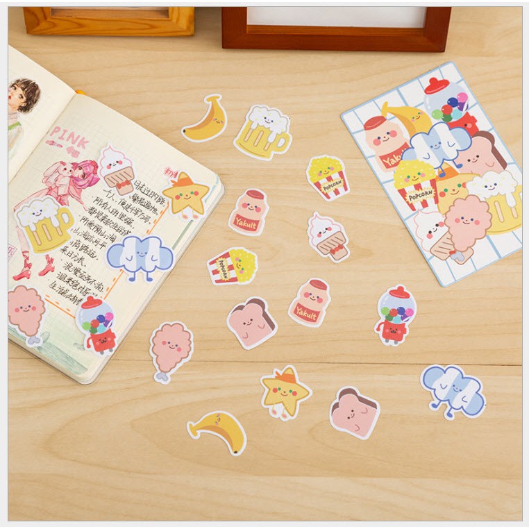 [HCM] Set 20 miếng dán decal hoạt hình đáng yêu trang trí điện thoại / Pad / bề mặt phẳng không thấm nước