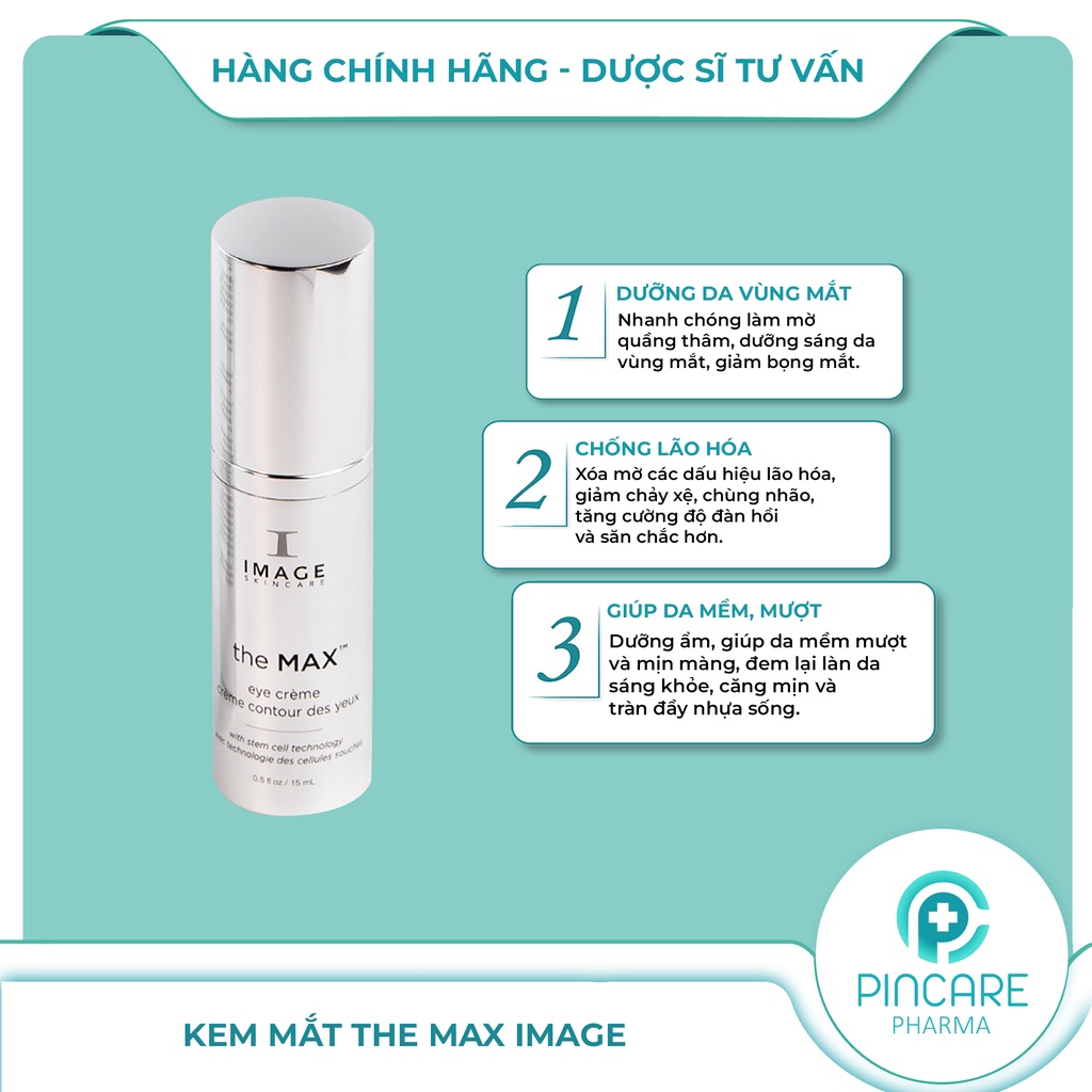 Kem chống nhăn da, giảm bọng mắt Image Skincare The Max Stem Cell Eye Creme 15ml - Hàng chính hãng - Nhà thuốc PinCare