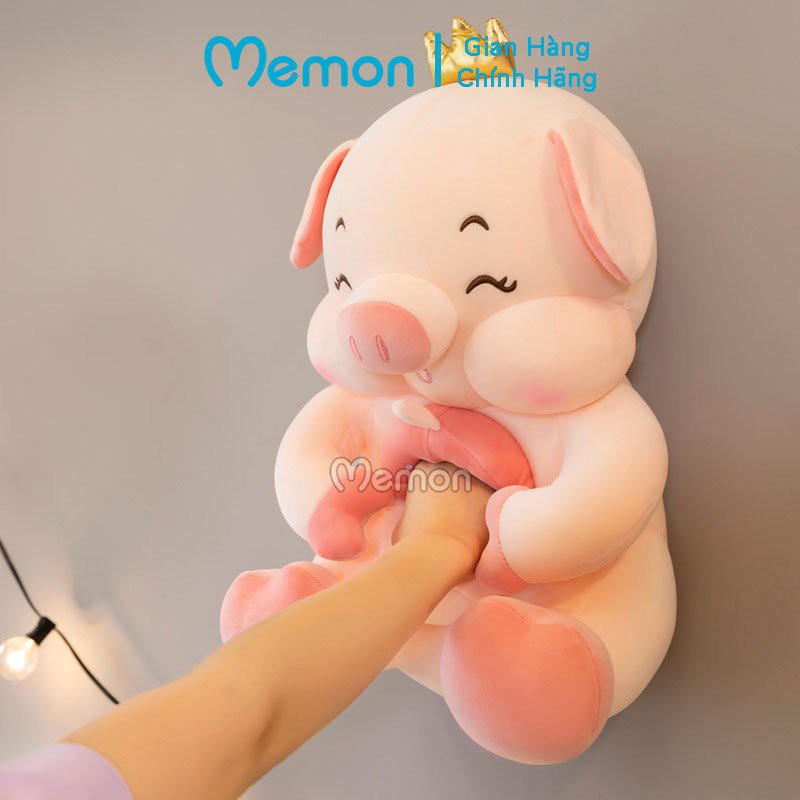 [Mã LIFEMALL2505 giảm 10% đơn 250K] Gấu Bông Heo Ôm Trà Sữa Cao Cấp Memon