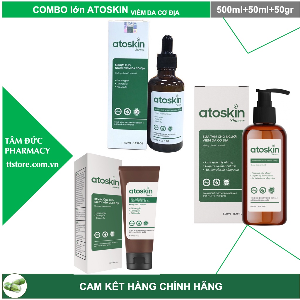 Trọn bộ lớn ATOSKIN - Dành cho người bệnh da cơ địa từ thiên nhiên [Combo atoskin]