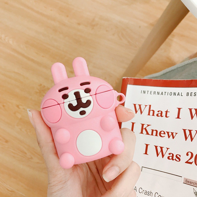 Kanahei Rabbit cute Airpods 1/2 case cartoon soft silicone protective cover anti-drop portable