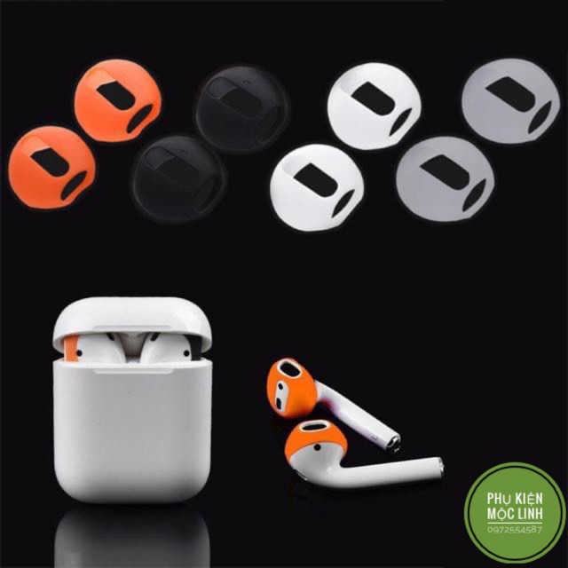 Bộ 2 Nút Đệm Tai Bằng Silicon Chống Trơn Trượt , chống bẩn Cho Tai Nghe Airpods 1 2 i11, i12...