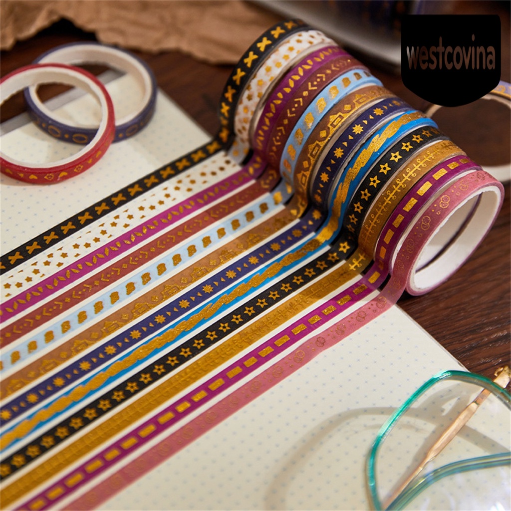Phương Tây✎Set 20 Cuộn Băng Dính Washi Trong Suốt In Họa Tiết Cổ Điển Dùng Làm Đồ Thủ Công DIY