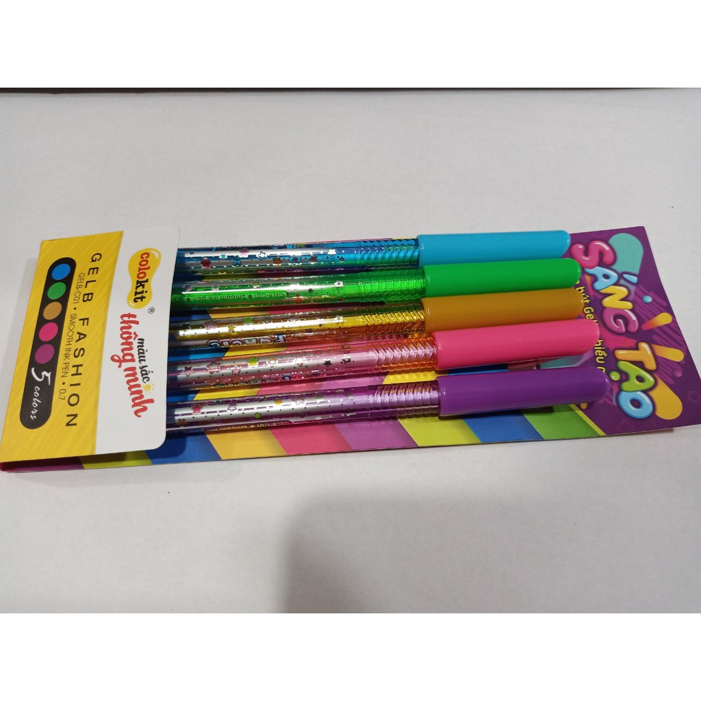 Bút Gel 5 màu GELB-C01 Fanci vỉ 5 bút thỏa sức sáng tạo