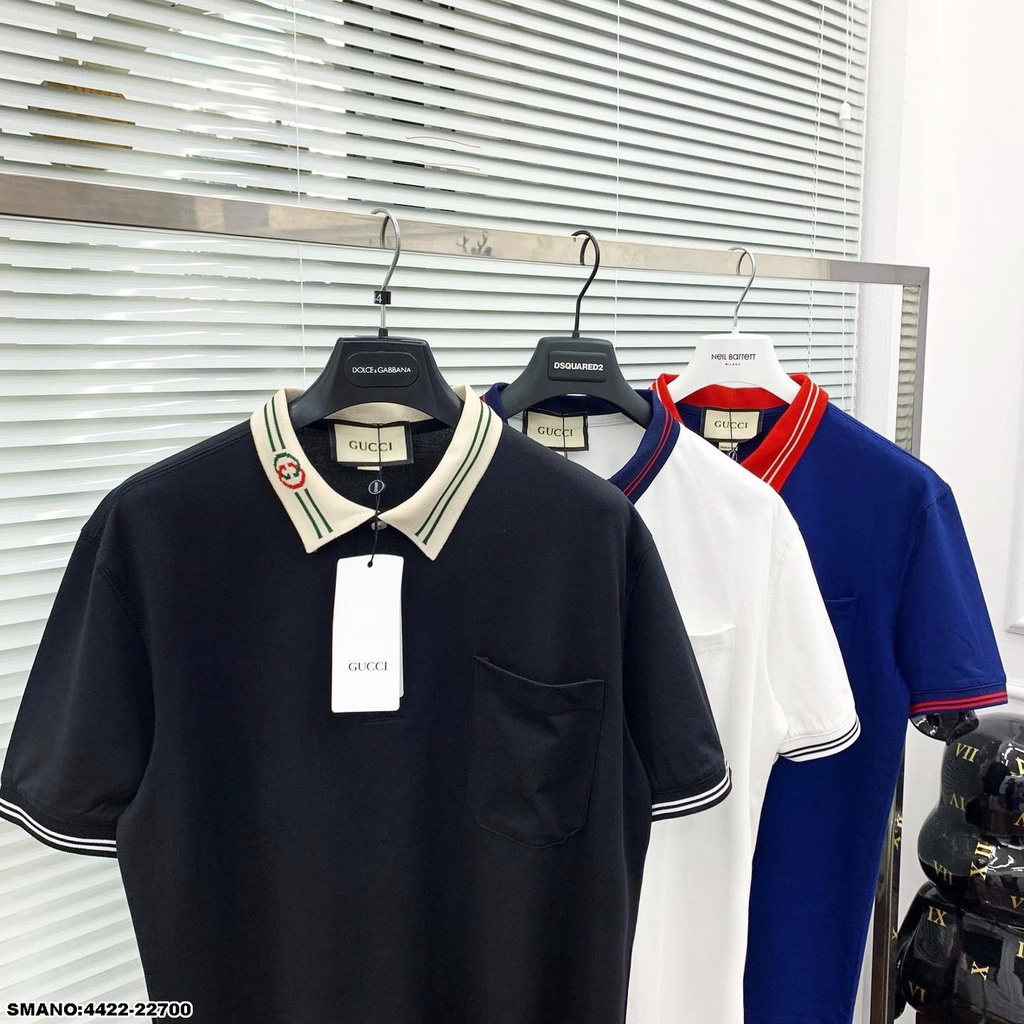 Áo Polo Nam GC Họa Tiết Ở Cổ Sang Trọng Lịch Sự - Áo Phông Cổ Bẻ Nam GC Chất Cotton Mát Mịn Cao Cấp DT FASHION MENWEAR