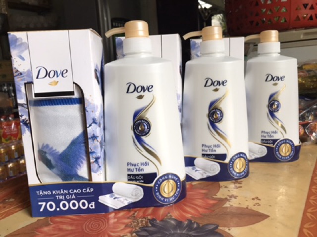 Dầu gội đầu Dove phục hồi hư tổn loại 631ml ( tặng khăn cao cấp trị giá 70k)