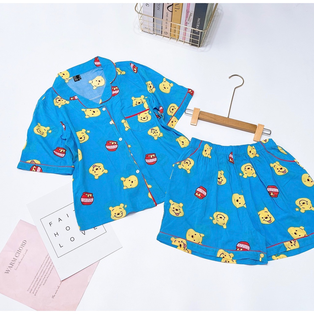 Đồ bộ Pyjama đùi vải tole babydoll F21 (42-68kg)