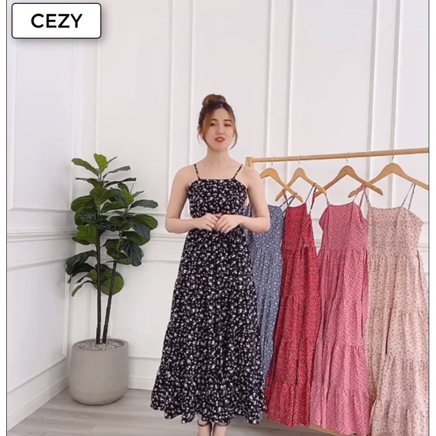 Đầm Maxi Dài Đi Biển Cao Cấp Hoạ Tiết Hoa CEZY D51