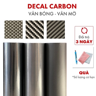 Decal carbon dán xe , decan cacbon vân bóng nhám sẵn keo khổ 0.6m 1.2m