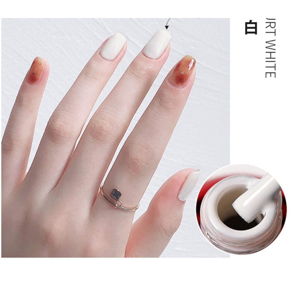 Sơn gel AS sơn móng tay nail màu đen trắng trắng sữa nước gạo thạch đen BỐNG BANG chai 15ml