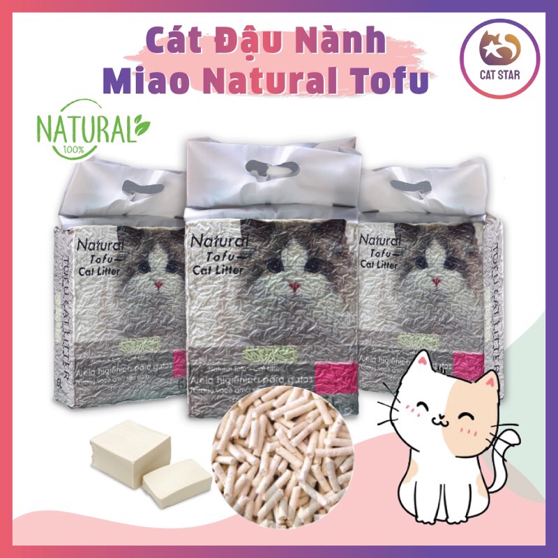 Cát đậu nành, Cát vệ sinh mèo Tofu Natural Miao 6l