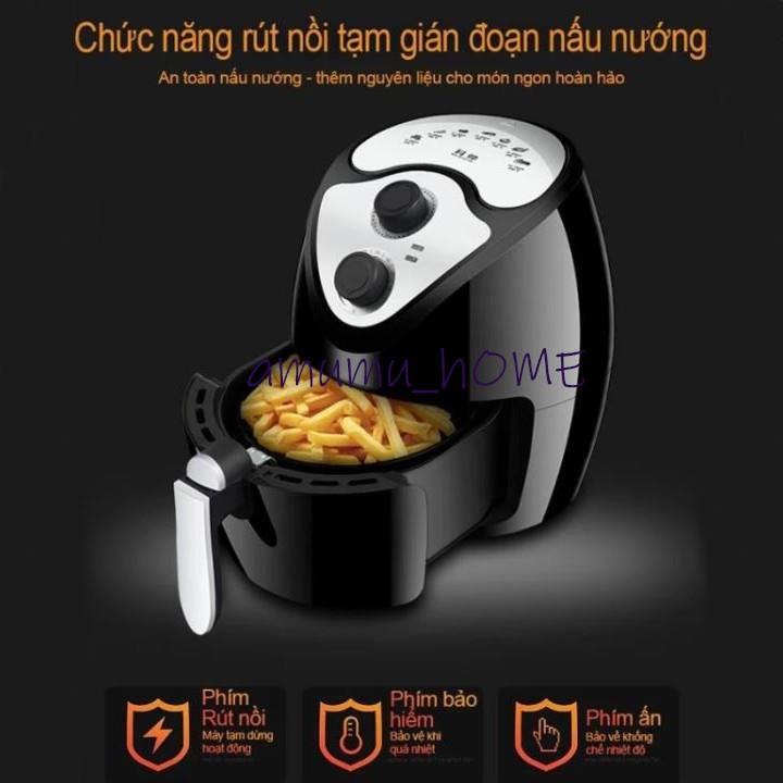 [BH 12 Tháng]Nồi Chiên Không Dầu BOVANA 4,5L-5,5L Công Nghệ Mới An Toàn Cho Mọi Gia Đình, Nồi Chiên Gà, Nồi Chiên khoai