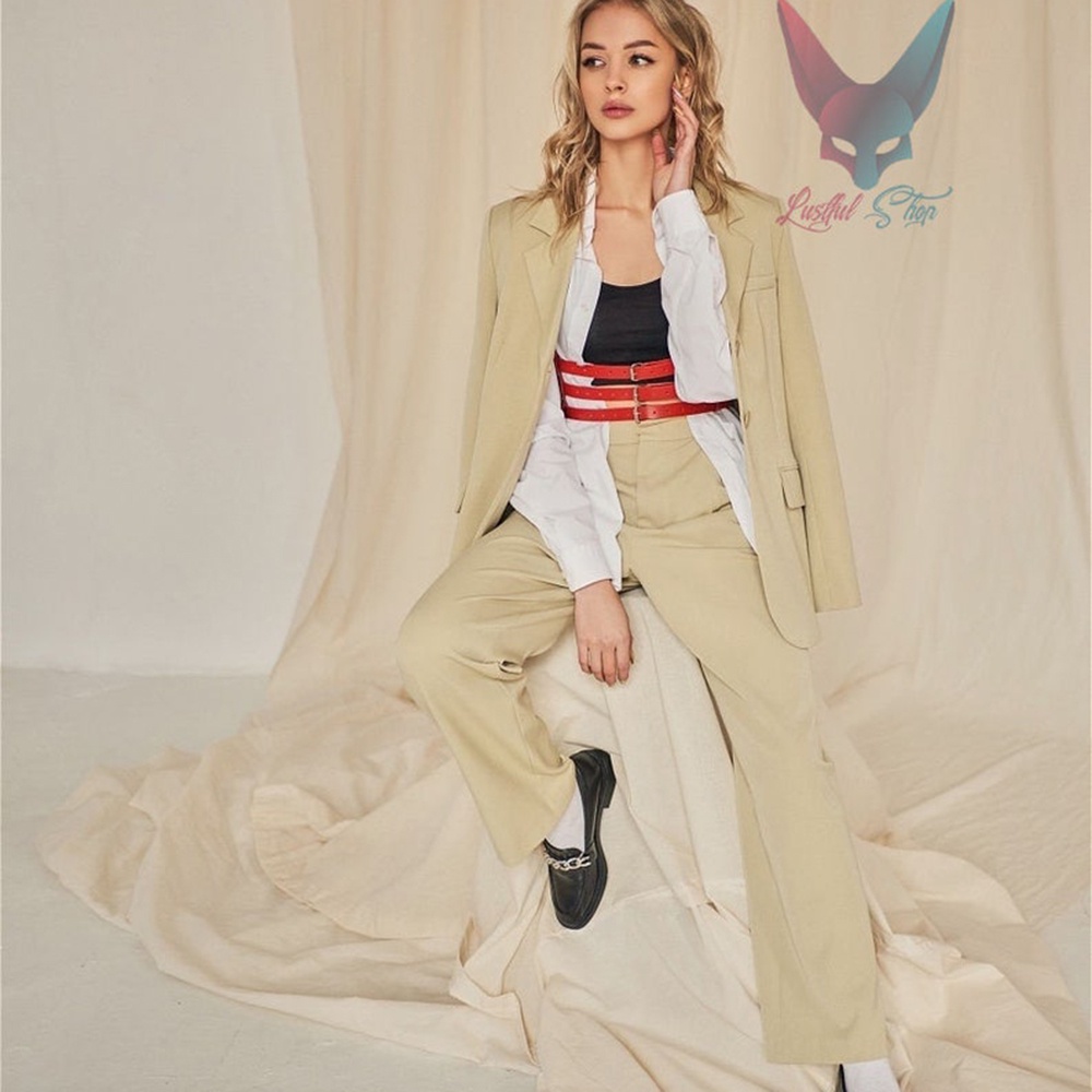 Thắt Lưng Da Màu Đen Phong Cách Harajuku Gothic Có Thể Điều Chỉnh Cho Nữ 2021