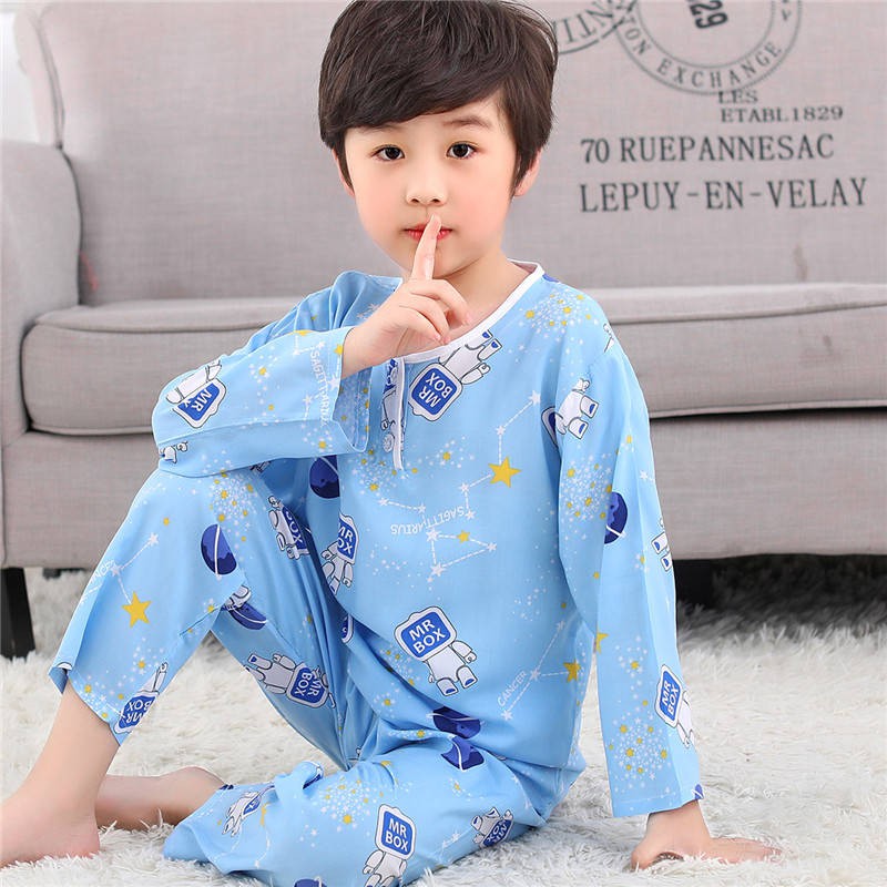 Bộ Đồ Ngủ Tay Dài Vải Cotton Thời Trang Mùa Xuân Cho Bé