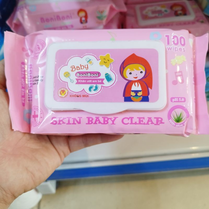 Khăn giấy ướt baby không mùi an toàn chính hãng BoniBoni