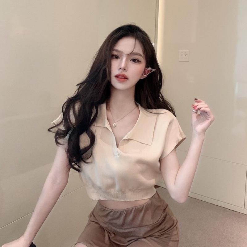 Senacloset - Áo tay ngắn Crop dễ thương năng động ( Ảnh thật kem video)