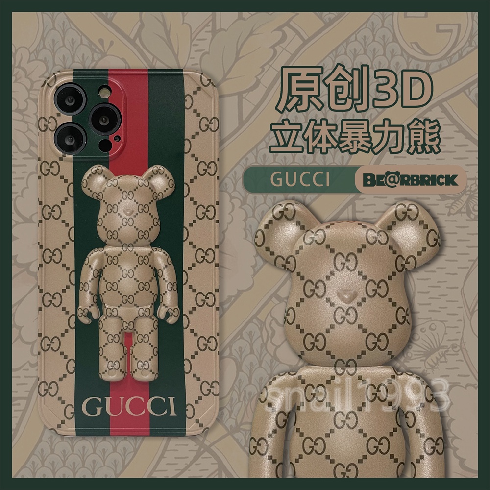GUCCI Ốp điện thoại mềm hình gấu 3D thời trang cho IPHONE 13 PRO MAX 12 PRO MAX 11 PRO MAX X XS XR XSMAX 8 7 PLUS