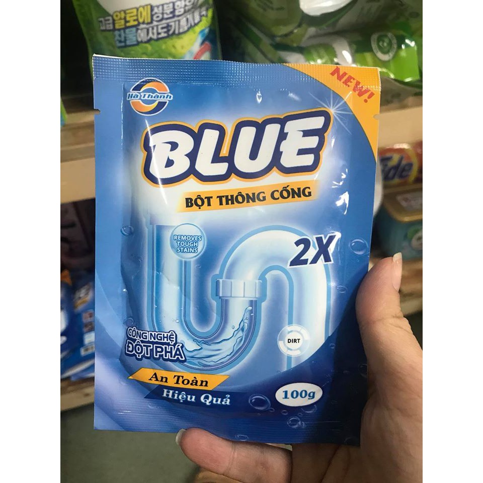 Bột thông cống Blue 100g - bột thông cầu cống nghẹt 100gram