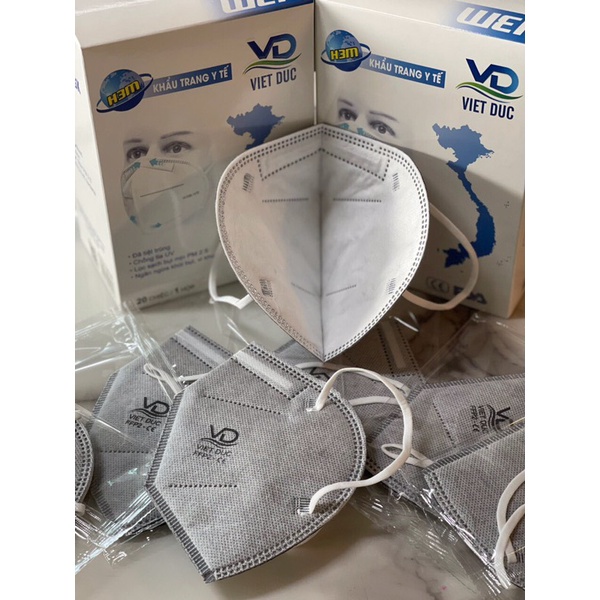 Hộp 20 cái Khẩu trang N95 dày 5 lớp kháng khuẩn chống virut, ngăn bụi PM2.5 và tia UV