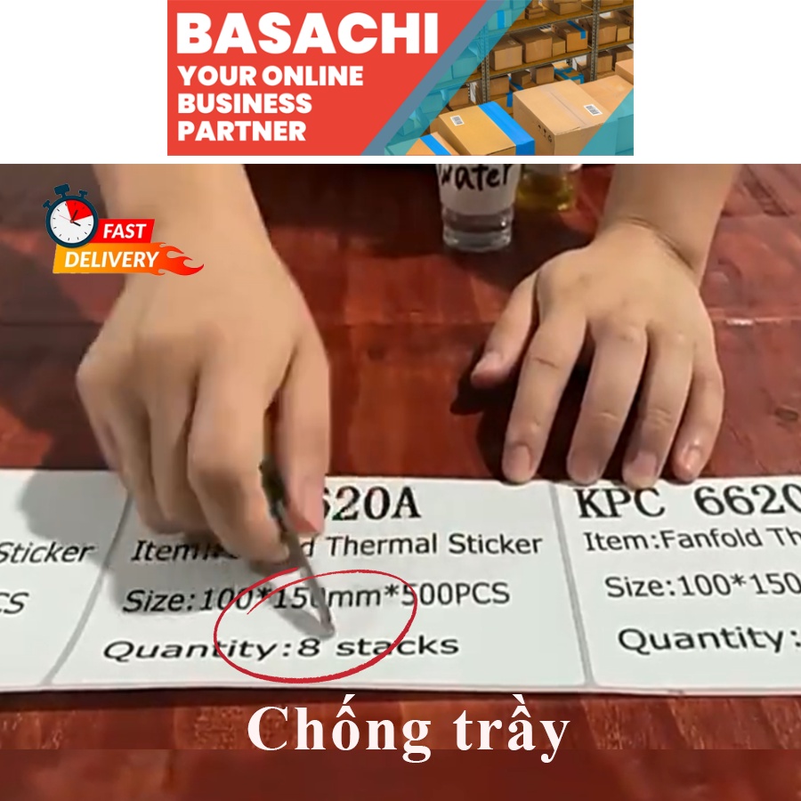 Giấy In Nhiệt BASACHI decal nhiệt tem nhiệt tự dính hóa đơn A7  cho máy in nhiệt