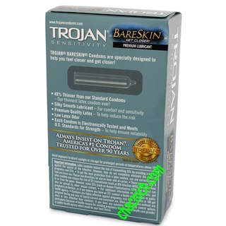 Bao Cao Su Siêu Mỏng Trojan Sensitivity BareSkin ( Hộp 10 cái )