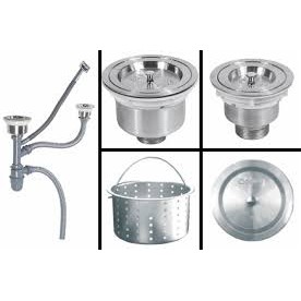 Xi Phông Chậu Rửa Bát Inox 304 2 Hố Và 1 Hố Cao Cấp, Xi Phông Thoát Nước Chậu Rửa Chét Inox