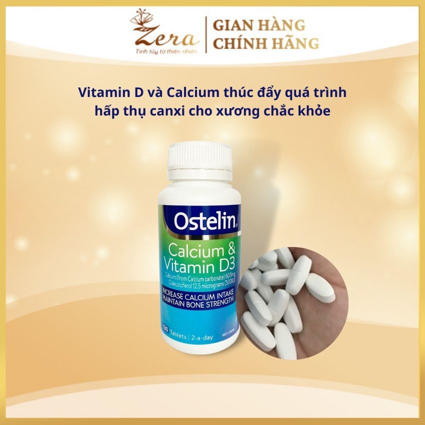 Ostelin Calcium &amp; Vitamin D3 của Úc lọ 130 viên Bổ sung Canxi Cho Bà Bầu