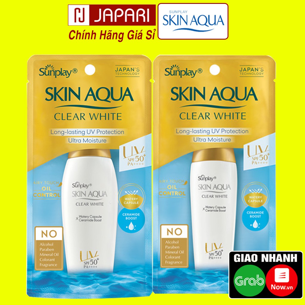 Kem Chống Nắng Sunplay Skin Aqua Clear White CHÍNH HÃNG Dưỡng Da Trắng Mịn Kcn Nắp Vàng Nhật Bản - Mỹ Phẩm JAPARI