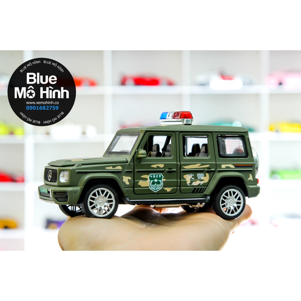 Xe mô hình cảnh sát SUV Mercedes G63 Police 1:32 Xanh Camo
