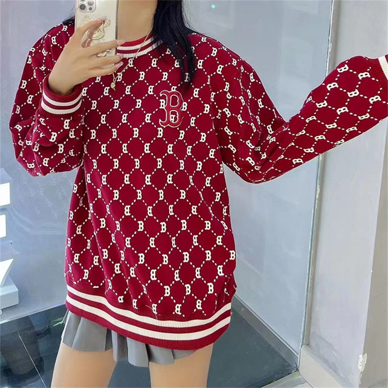 Áo Hoodie Thể Thao Cotton Nguyên Chất Thêu Logo MLB NY Thời Trang Cho Nam Và Nữ