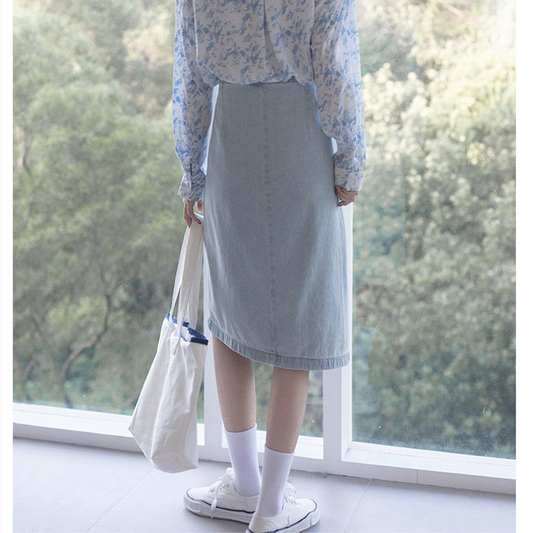 chân váy jean Thời Trang Mùa Thu 2021 Cho Nữ chân váy jean