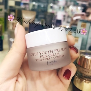 Mini 15ml kem dưỡng hoa sen 7 tác động Lotus Youth Preserve Face Creme with Super 7 Complex