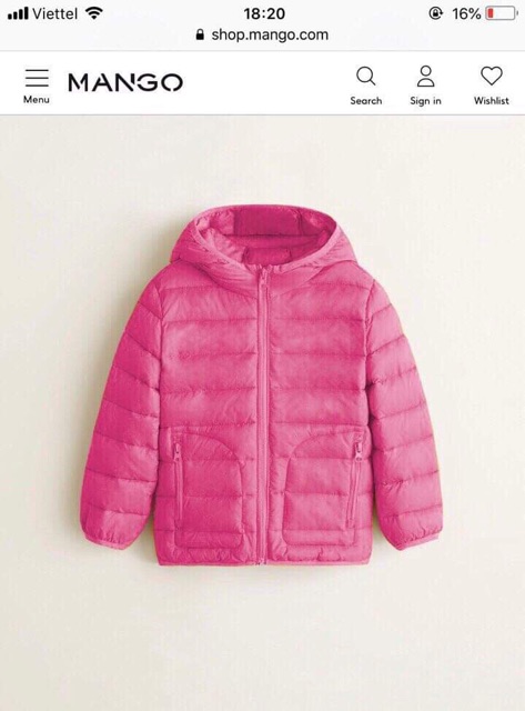 Áo phao mango dư xịn vnxk