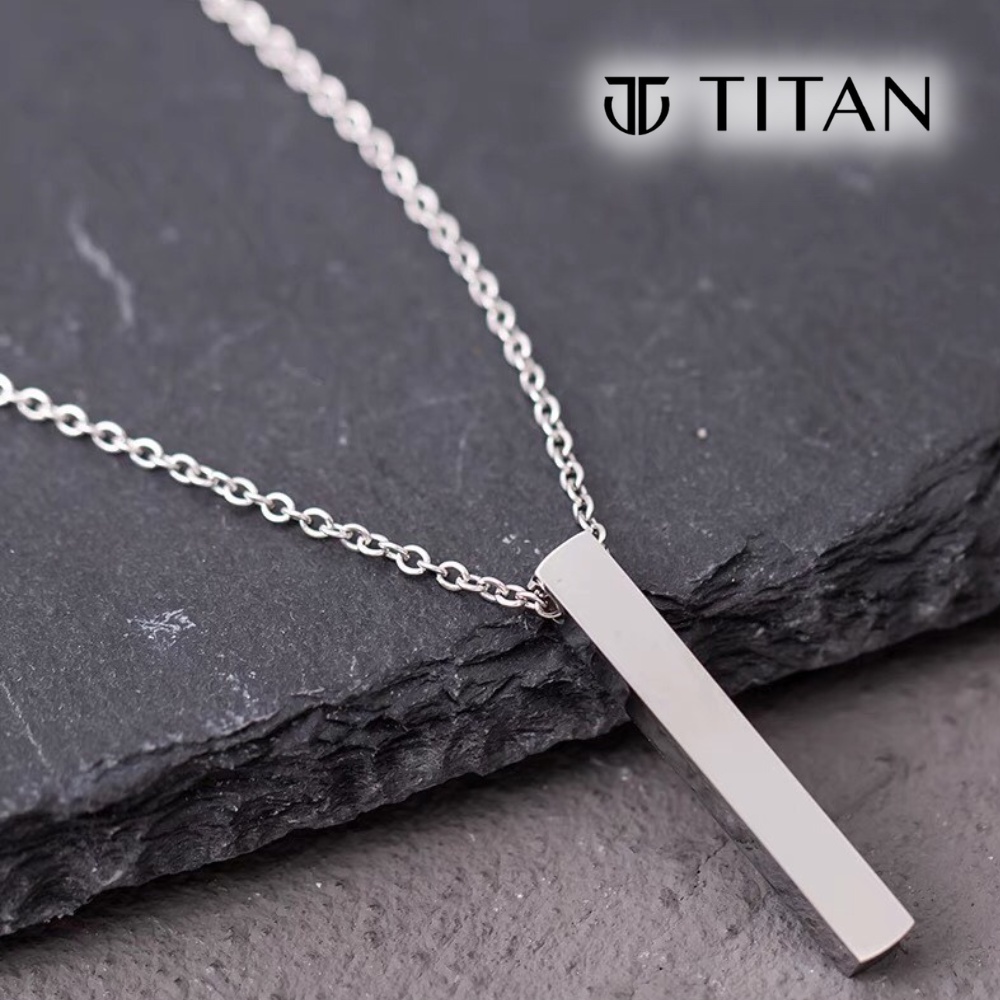 Vòng cổ nam nữ mặt thanh dài khắc tên theo yêu cầu, dây chuyền thời trang unisex hiphop cá tính màu bạc 925 Titan shop