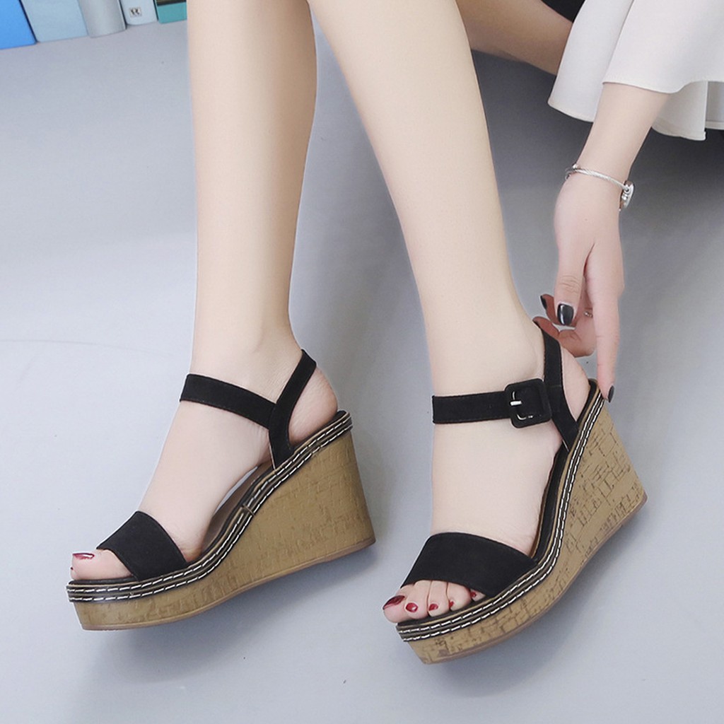 XẢ KHO (S99) Sandal nữ đế xuồng da lộn 10 phân (mã 1906- sandal xuồng)