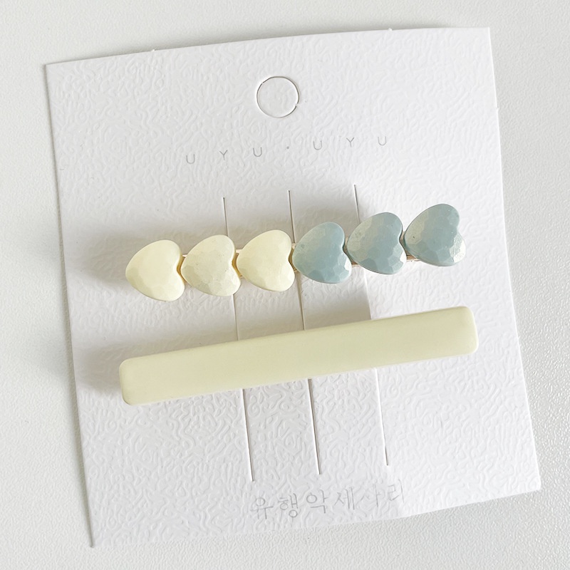 Kẹp Tóc Mái Ngang Một Bên Dạng Hạt Đậu Kem Tình Yêu Nổi Tiếng Netflix Thời Trang Cho Nữ