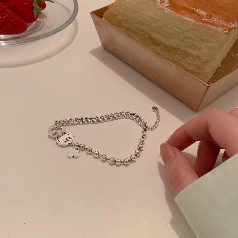 Vòng tay hình mặt cười họa tiết chữ cái đơn giản thời trang 191103