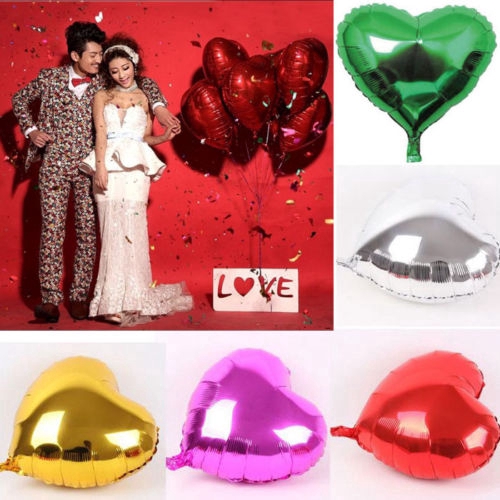 Bộ 5 quả bong bóng 45.72 cm hình trái tim dùng trang trí tiệc cưới tiệc sinh nhật