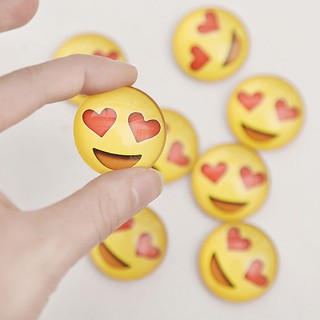 Cabochon magnets decorated with Emoji