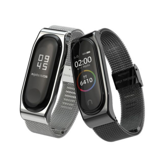 Dây đeo kim loại mắt lưới PLUS Mi band 6 , miband 5 chính hãng Mijobs - dây đeo thay thế mi band 6, miband 5 kim loại