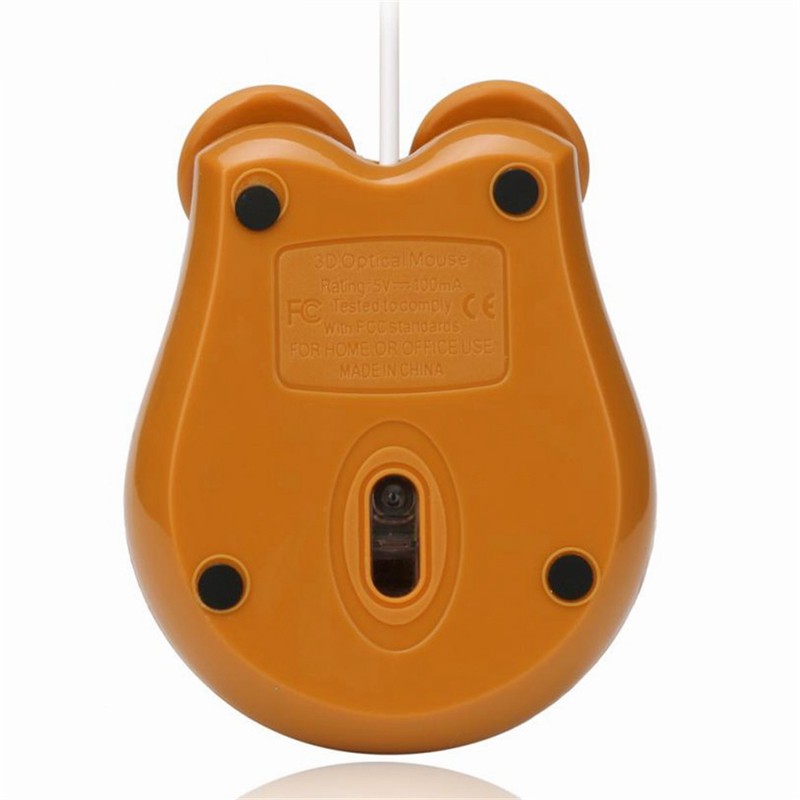 Chuột máy tính 1000 Dpi có dây làm từ nhựa hình gấu con