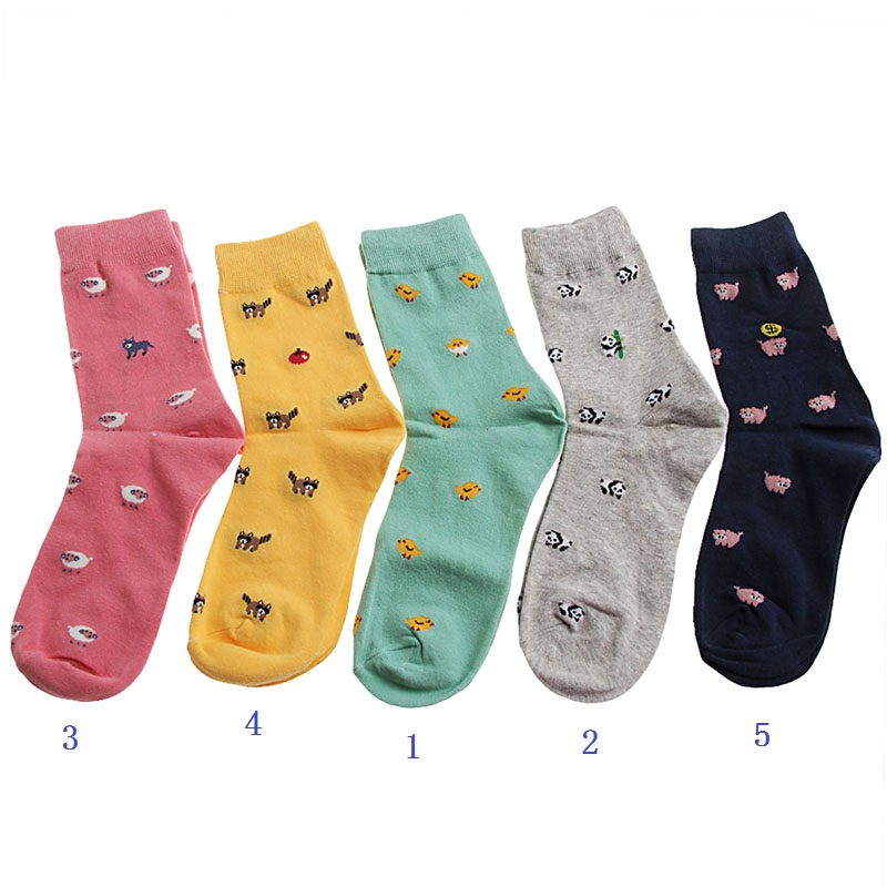 Vớ Cotton Nhiều Màu Họa Tiết Hoạt Hình Thời Trang Dành Cho Nam Nữ