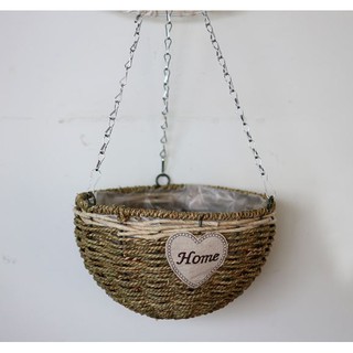 Giỏ mây treo tường cắm hoa trồng cây bh026