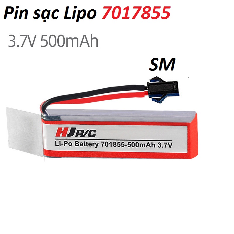 Pin sạc Lipo 3.7v 500mah 25C cổng nối SM-2P dùng cho xe mô hình điều khiển từ xa