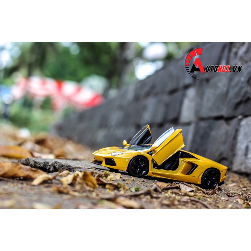 MÔ HÌNH XE LAMBORGHINI AVENTADOR LP700-4 YELLOW 1:24 WELLY 1185