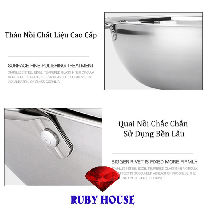 Nồi lẩu 2 ngăn LOẠI DÀY kích thước 30-32cm, nồi lẩu gia đình 2 ngăn-Ruby House